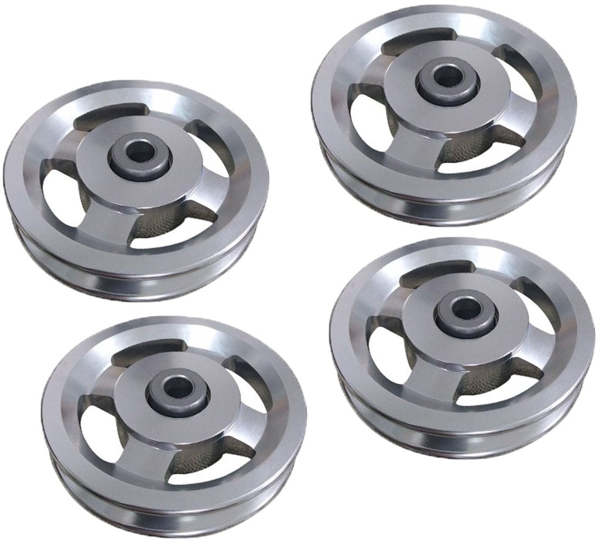 4 Stuks Gym Belt Pulleys van Aluminium en Staal voor Fitness, Garage Deuren en Sportaccessoires