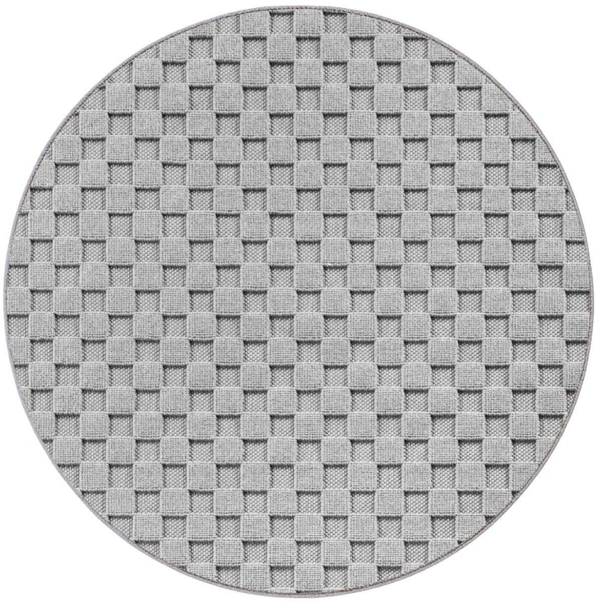 Dutch XXL Rond Modern Vloerkleed | Tapijt | Helix | Gevlochten | Zilver | 80x80 cm