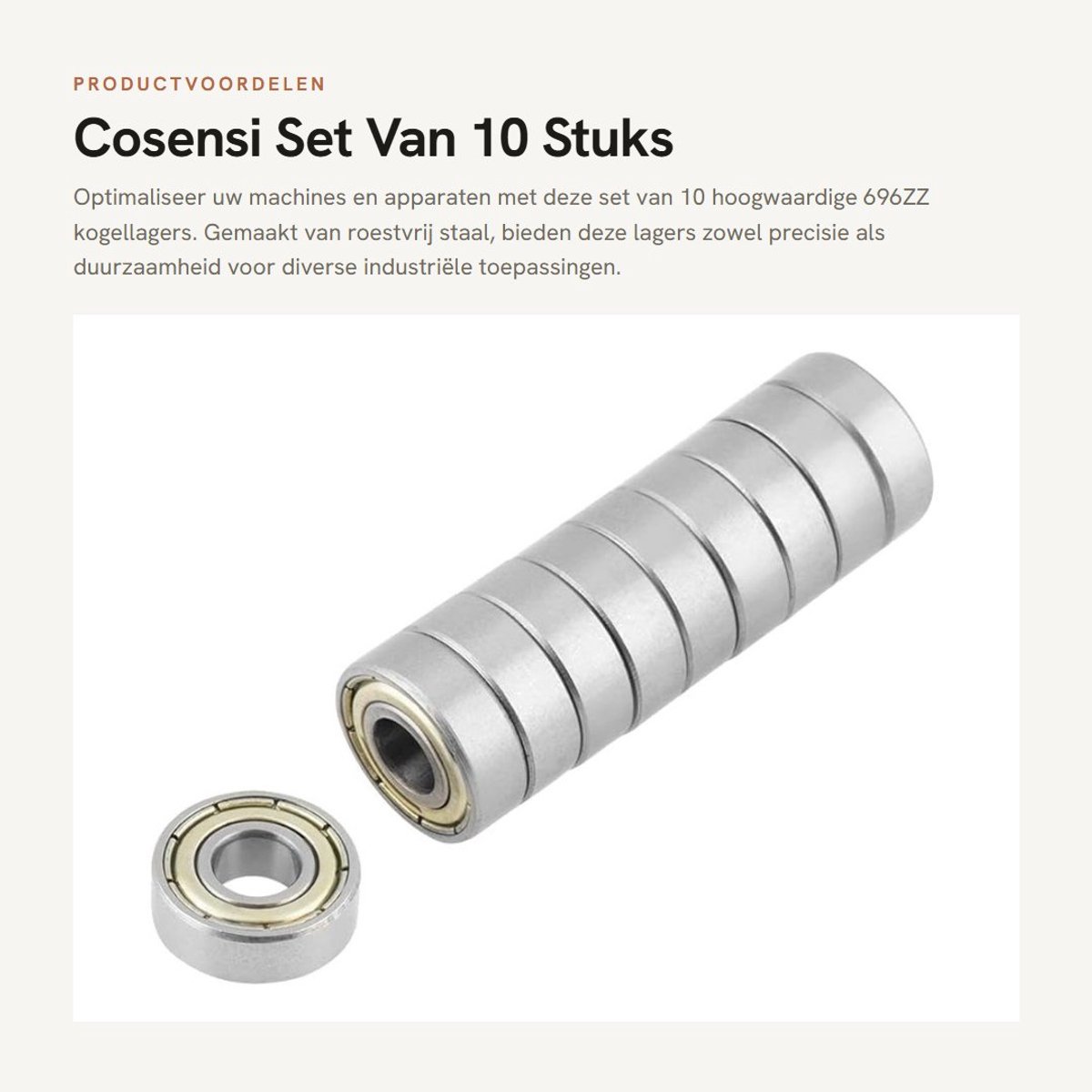 Inovra- Roulement Hoge Precisie - Kogellagers 10 Stuks - Roestvrij Staal 6 x 15 x 5 mm - Corrosiebestendig - Slijtvast - Stil in Gebruik - Kogellager