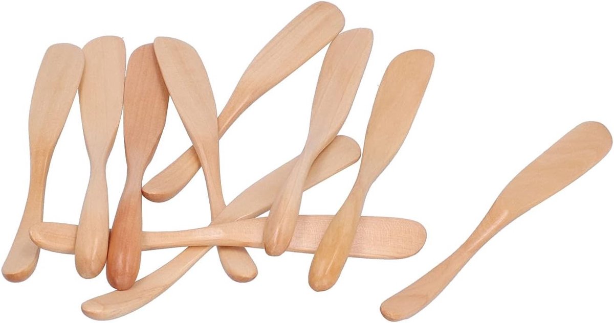 Houten Messen Set van 10 Stuks - Ideaal voor Thuis, Picknick en Restaurants - Natuurlijke Houten Tafelaccessoires