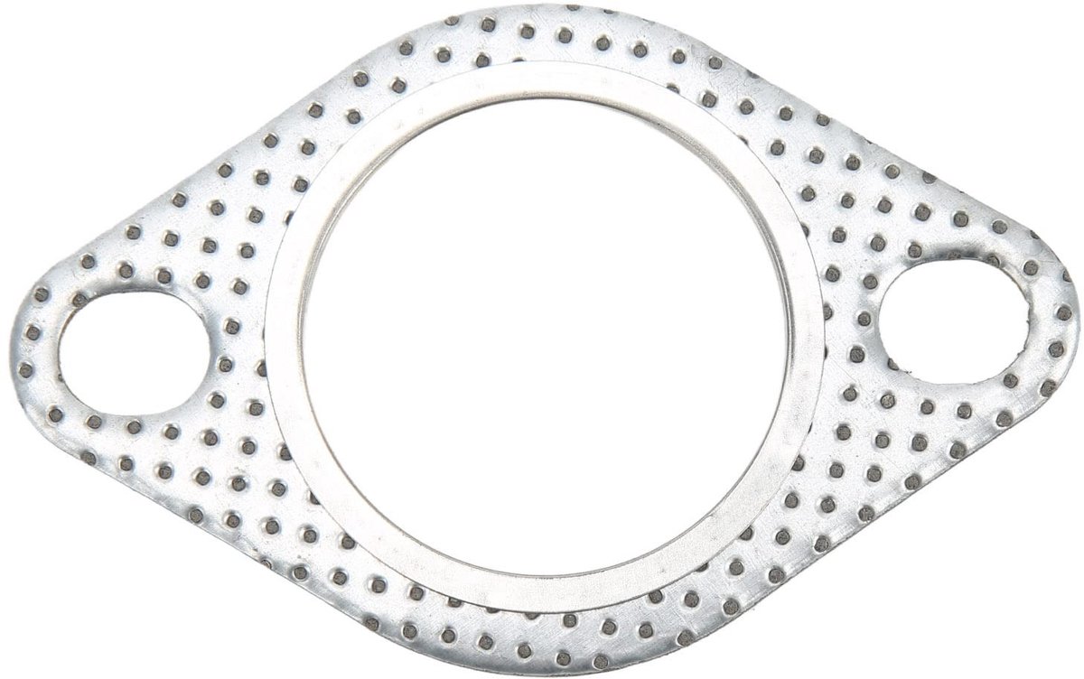 Dailygoods- Uitlaatflens Universele 2-Gats - Stalen Afdichting - 1,75 Inch/45mm - Turbovoertuig - Geperforeerd Staal - Trillingsbestendig - Uitlaatafdichting