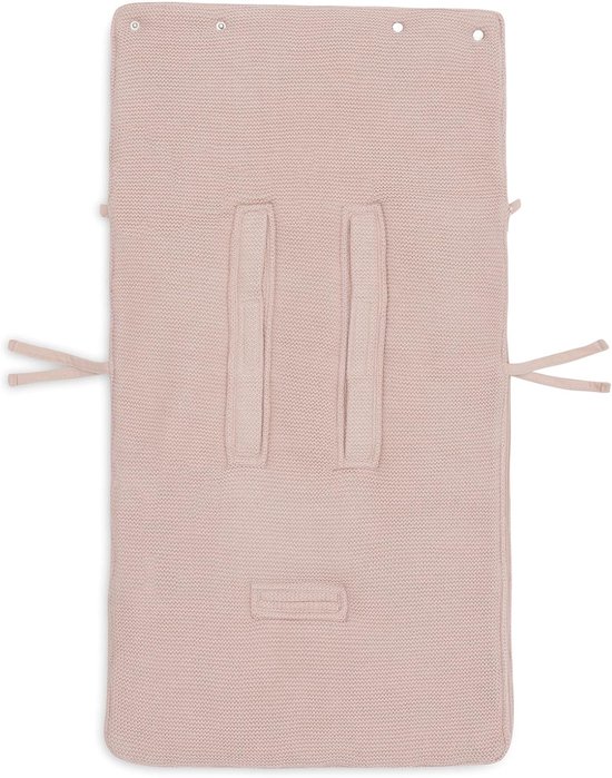 SnelShoppen - Voetenzak Babyzitje Knit Wild Rose - Zacht Coral Fleece - Geschikt voor Kinderwagen en Autostoel Groep 0+ - 3-Punts en 5-Punts Riem — afbeelding 3