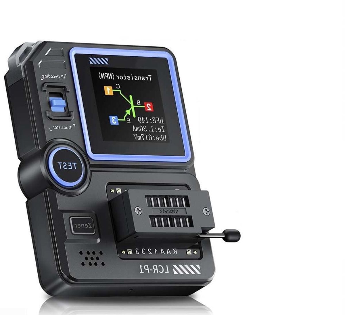 Digitale Transistortester - LCR-meter Diode - Elektronica Testen - Intelligente Identificatie - 71 x 87 x 28 mm - Zwart