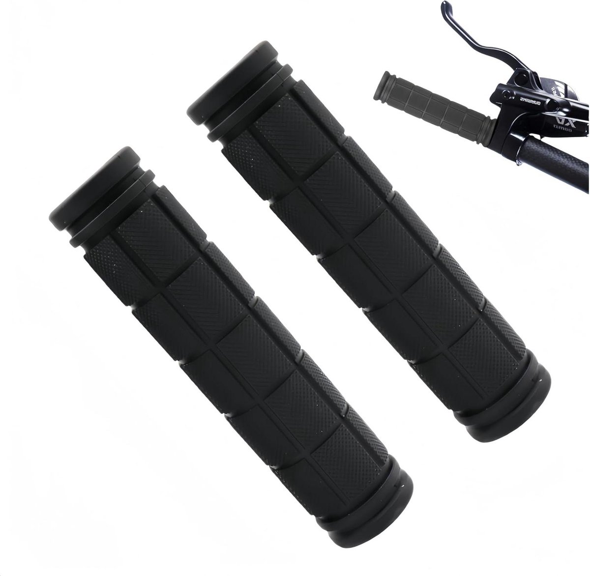 Fietsstuurgrepen - Ergonomische handgrepen - Comfortabel fietsen - Antislip zacht rubber - 12 cm lengte - Zwart
