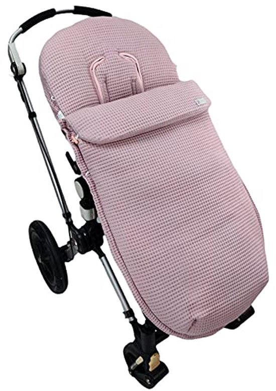 Universele Voetenzak - Baby Dekje - Wandelwagen Comfort - Handgemaakt in Spanje - Verstelbaar - Gepoederd Roze — afbeelding 3