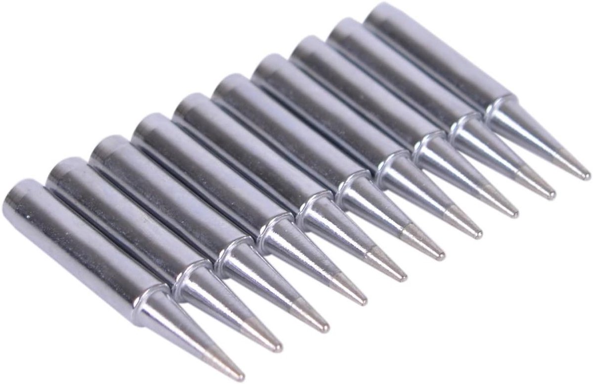 Soldeerbout Tips - Vervangende Punten - Precisie Soldeerwerk - Koperen Materiaal - 10 Stuks - Zilver