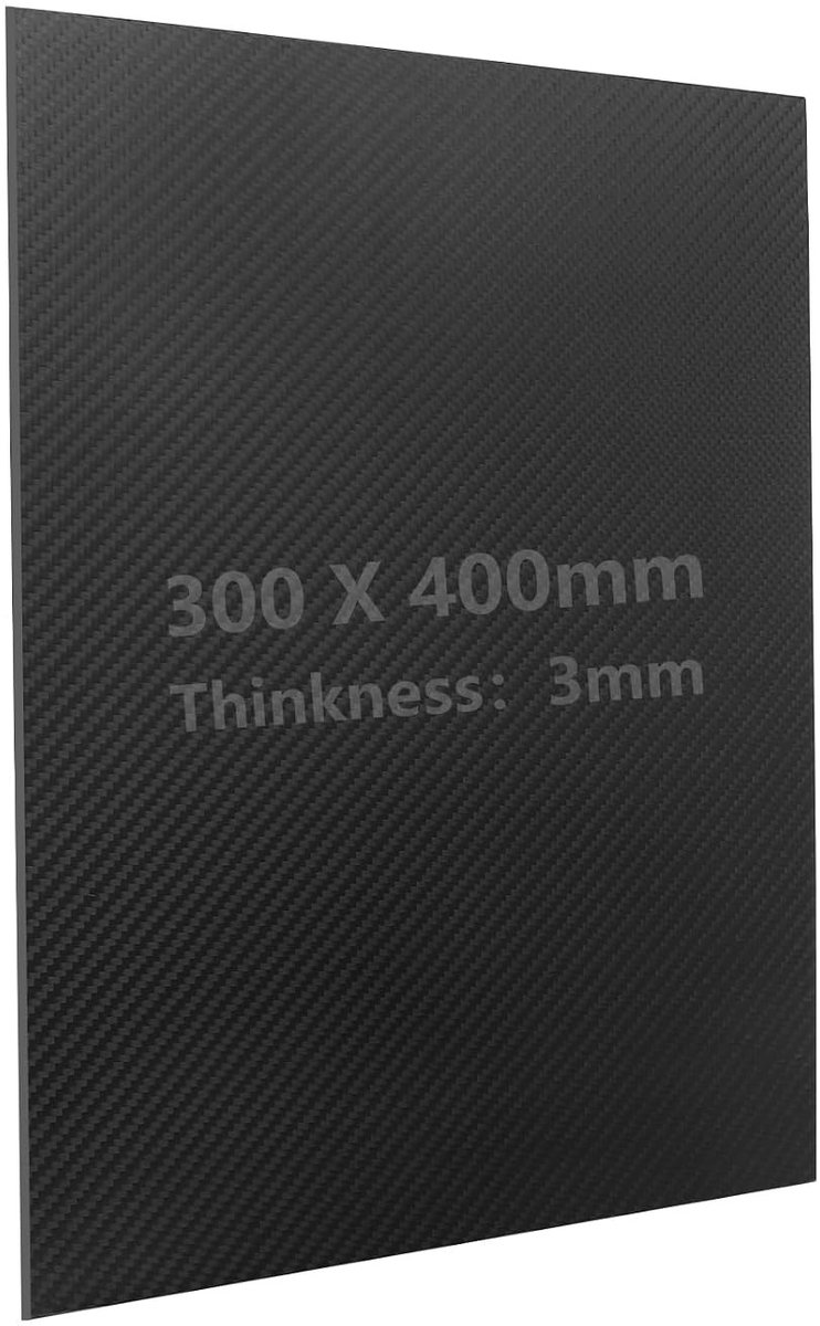 Duurzaam Carbon Fiber Plaat van 300 x 400 x 3 mm, 3K Twill Matt, Hoge Hardheid, Ideaal voor Modelbouw en Hobbyprojecten