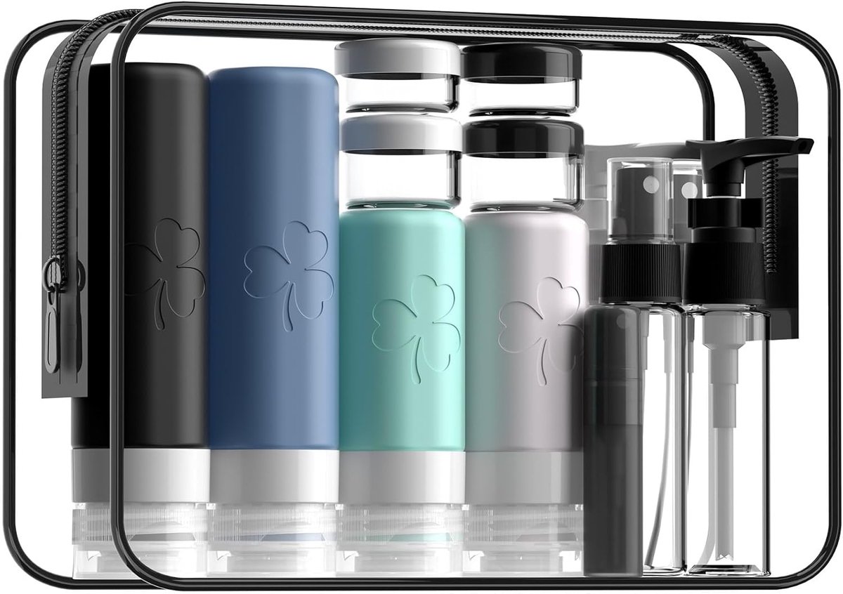 Thijox - 23 Pack Reisflessen voor Toiletartikelen - TSA Goedgekeurde Siliconen Containers - Lekvrije Navulbare Flessen voor Shampoo, Douchegel, Zeep -