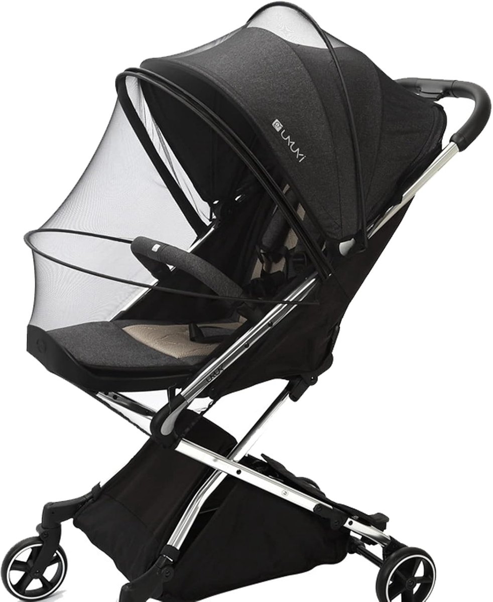 Thijox - Universeel Insectengaas voor Kinderwagen met Dubbele Ritssluiting en 3D Steunpezen - Mesh Stof - Kinderwagen Mosquito Net voor Pram Beschermi
