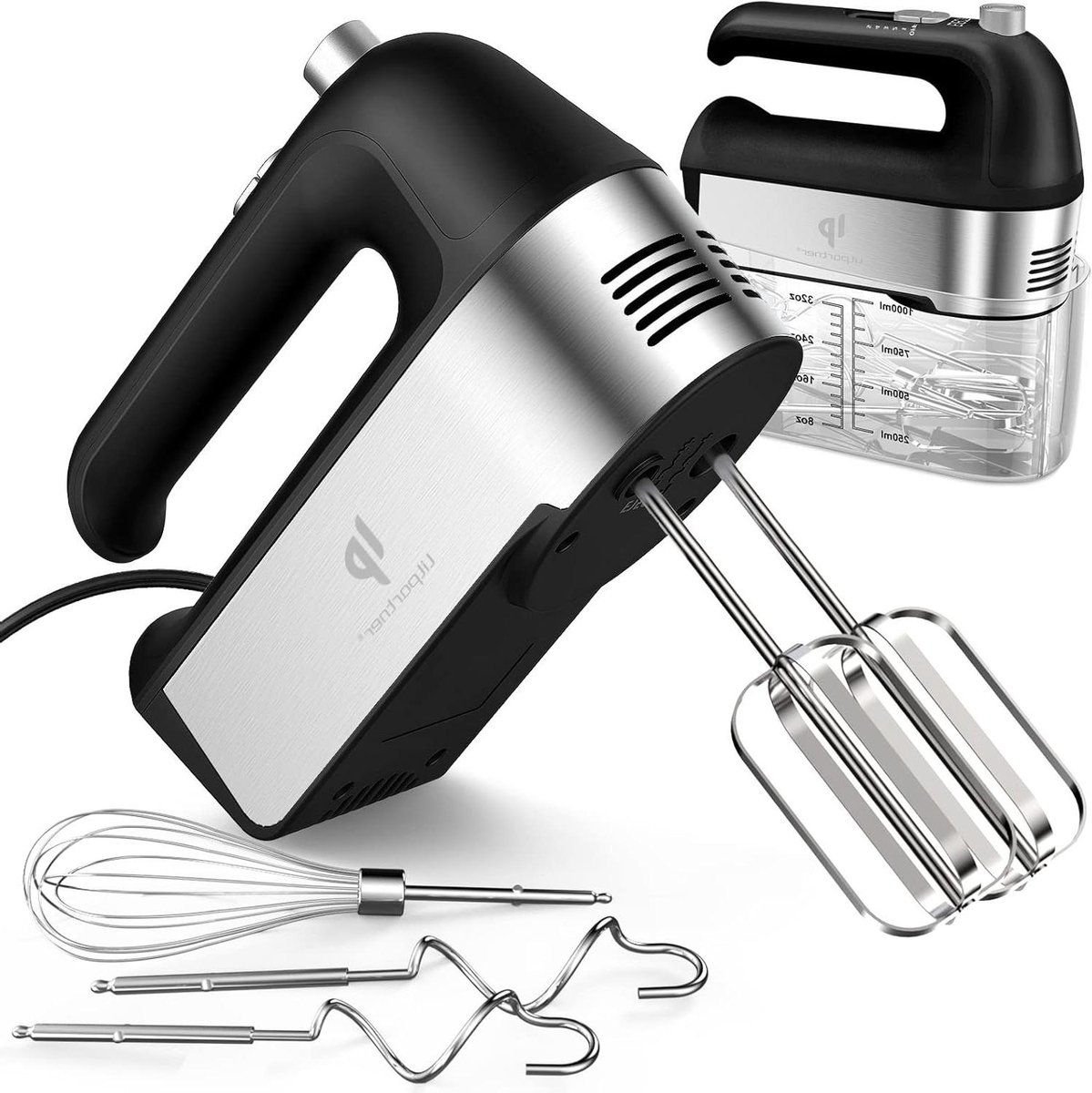 Elektrische Mixer - Keukenmixer Handmixer - Beslag Kloppen - 5 Snelheden Turbo - 450 Watt - Zwart