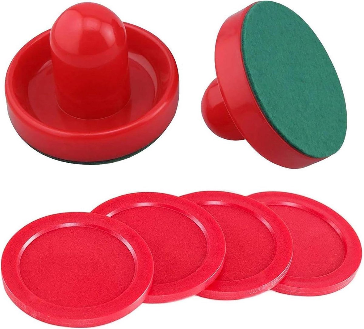 Air Hockey Pushers - Tafelspel Accessoires - Spelplezier Verbeteren - Ergonomisch Ontwerp - 76 mm Diameter - Rood