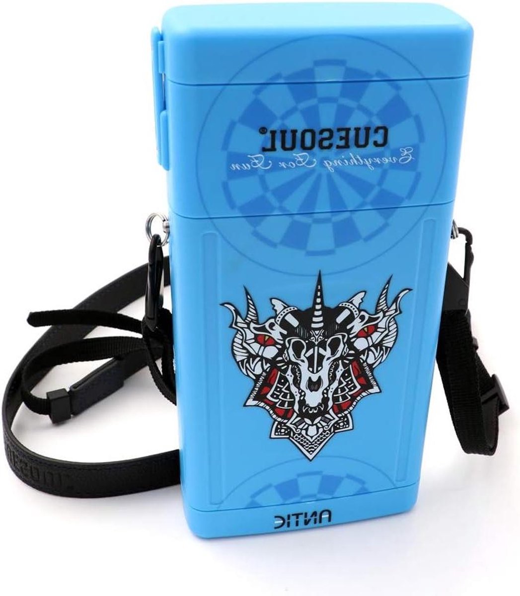 Harde Darttas - Dartpijl Houder - Dartspellen Organiseren - Ruimte voor 6 pijlen - 23.5 cm - Blauw Beest