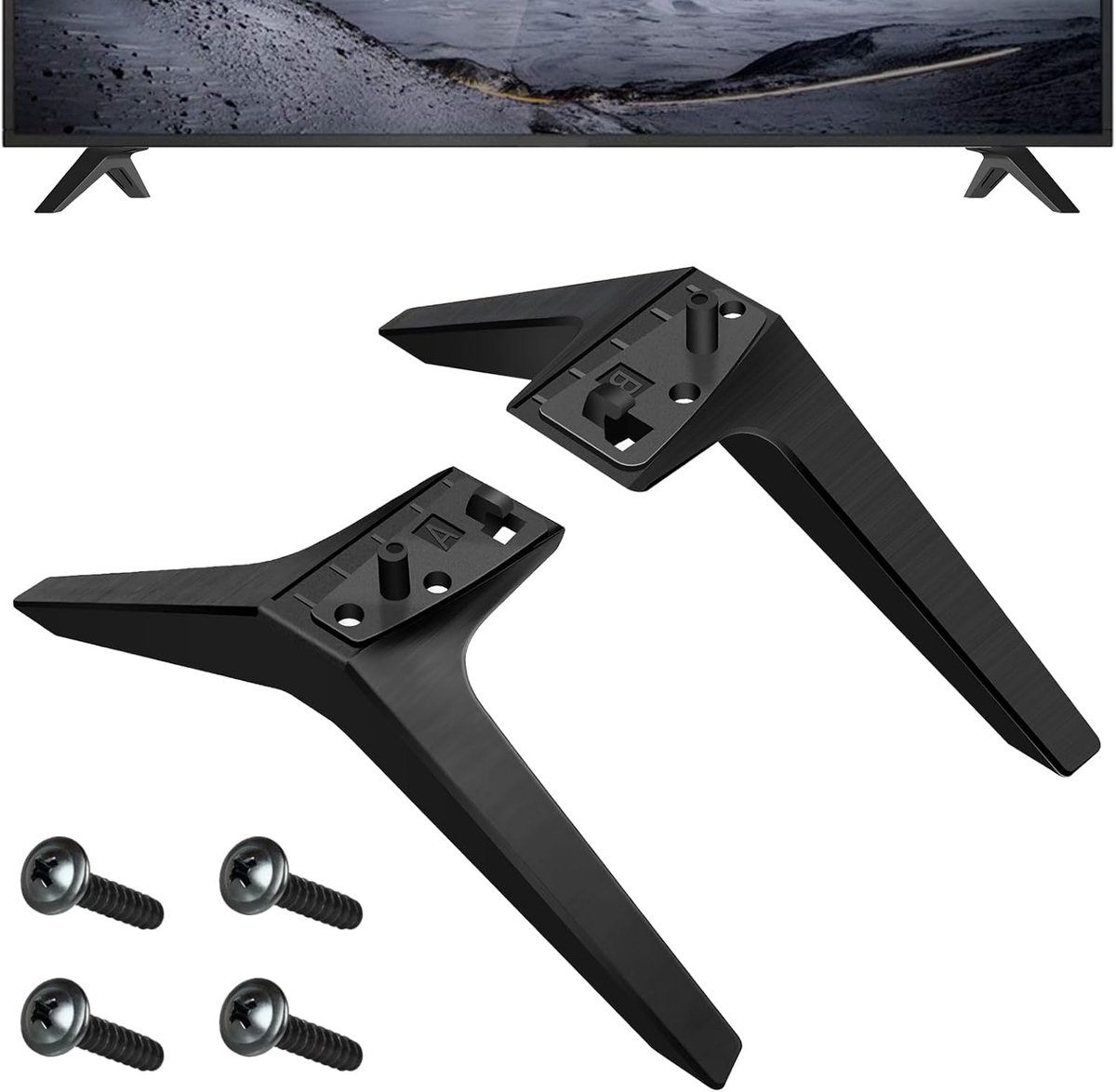 SnelShoppen - Universele TV Stand Voeten Vervanging voor LG TV, Tafelstandaard met Schroeven, Antislip TV Onderstel voor 49 55 59 60 65 Inch Televisie
