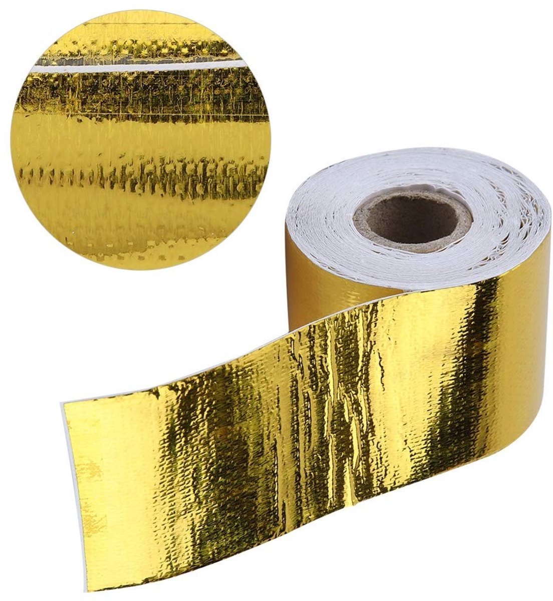 Dailygoods- Warmte Tape - Reflecterende Aluminiumfolie - Zelfklevende Hitteschild - 10 M x 5 Cm - Hittebescherming - Geschikt voor Auto - Hittebestendige Tape