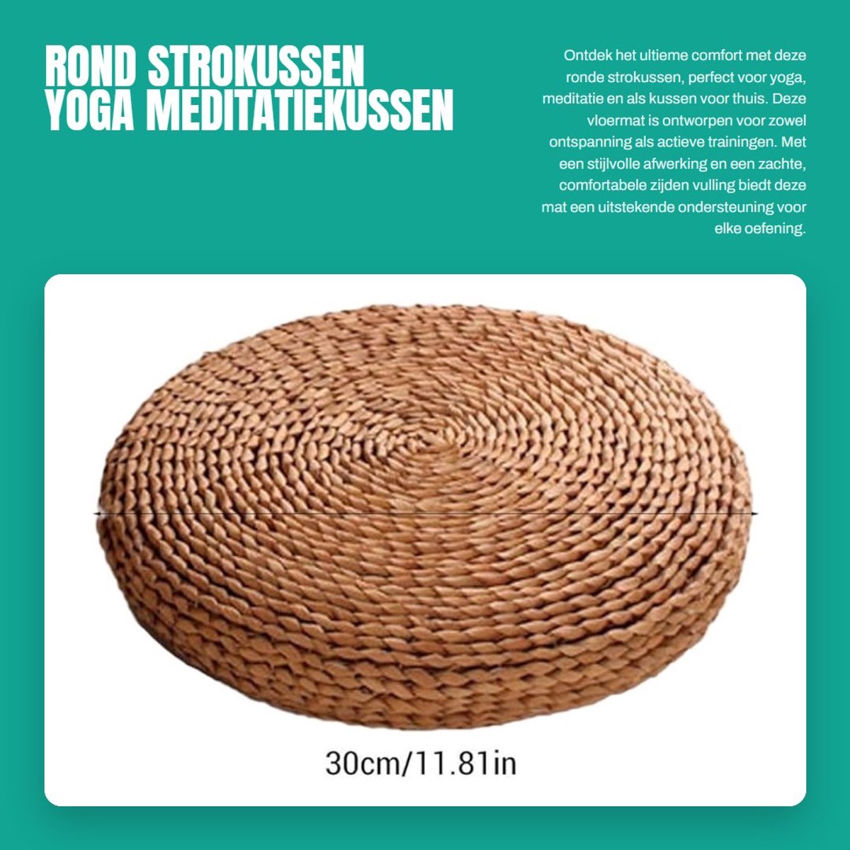 Dailygoods- Tatami-mat Zacht en Comfortabel - Yoga-Meditatie Kussen - Ronde Vloermat - 40 x 40 cm - Gemakkelijk Op te Bergen - Verkrijgbaar in 2 Stoffen - Meditatiekussen