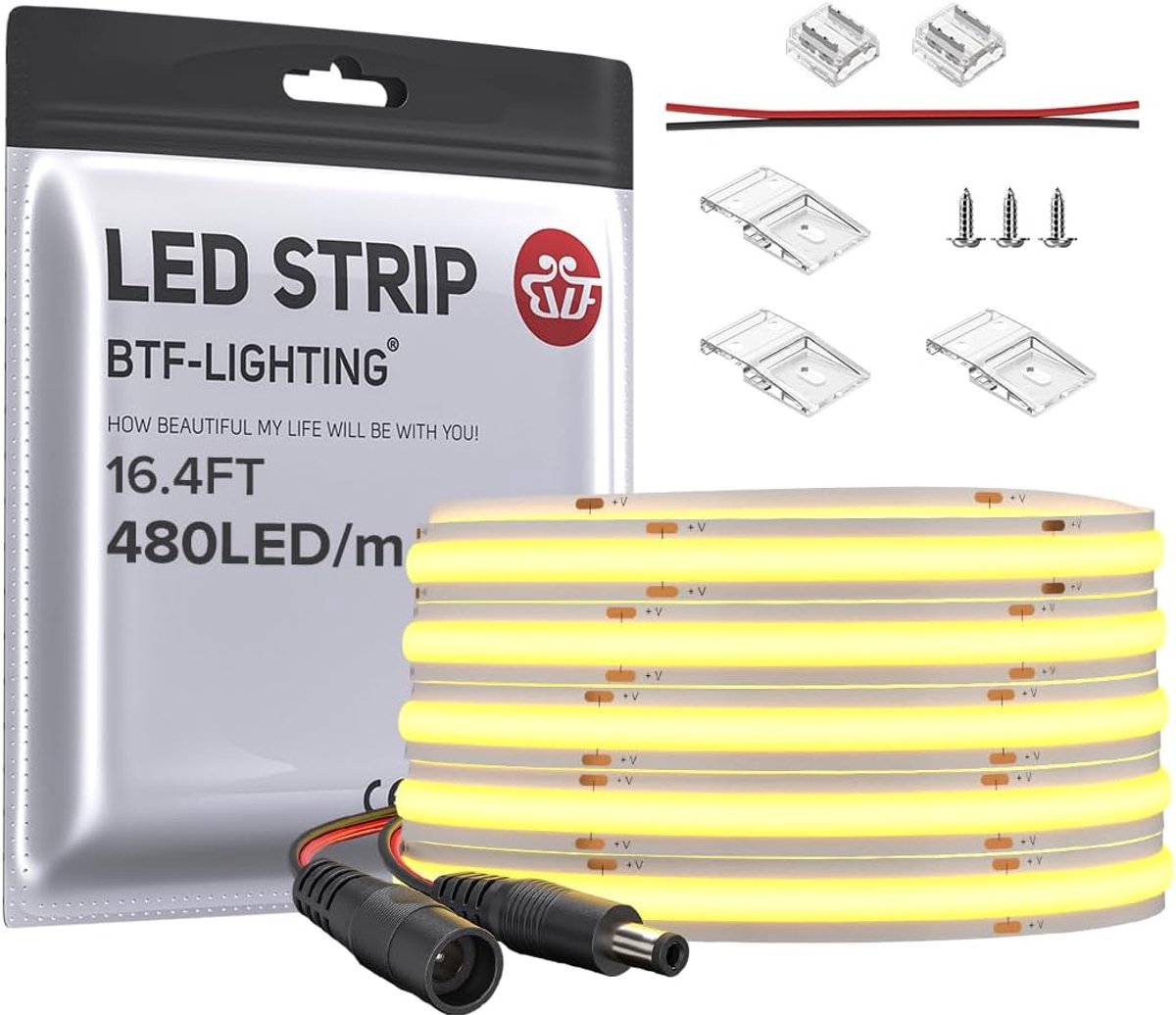 Thijox - Flexibele LED Strip 5M 480LEDs/M Natuurlijk Wit 4000K Dimbaar Hoge Dichtheid Licht Tape IP30 Voor Home Decoratie
