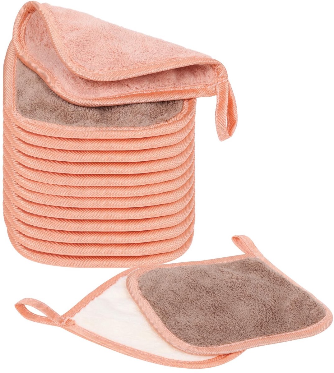 Dailygoods- Make-up Remover Doeken 12 Stuks - Herbruikbare Microvezel - Zachte Gezichtsreiniging - Wasbaar - Milieuvriendelijk - Geschikt voor Gevoelige Huid - Reinigingsdoekjes