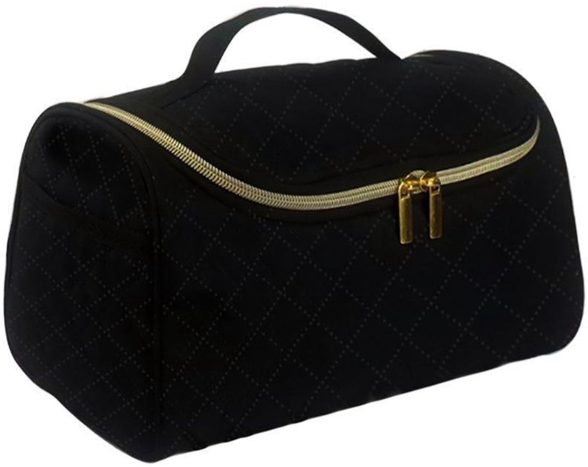 Dailygoods - Reisopslag make-up tas - Draagbare organizer - Zwart - Compatibel met haardroger en krultang - Perfect voor onderweg - Unisex-Volwassene