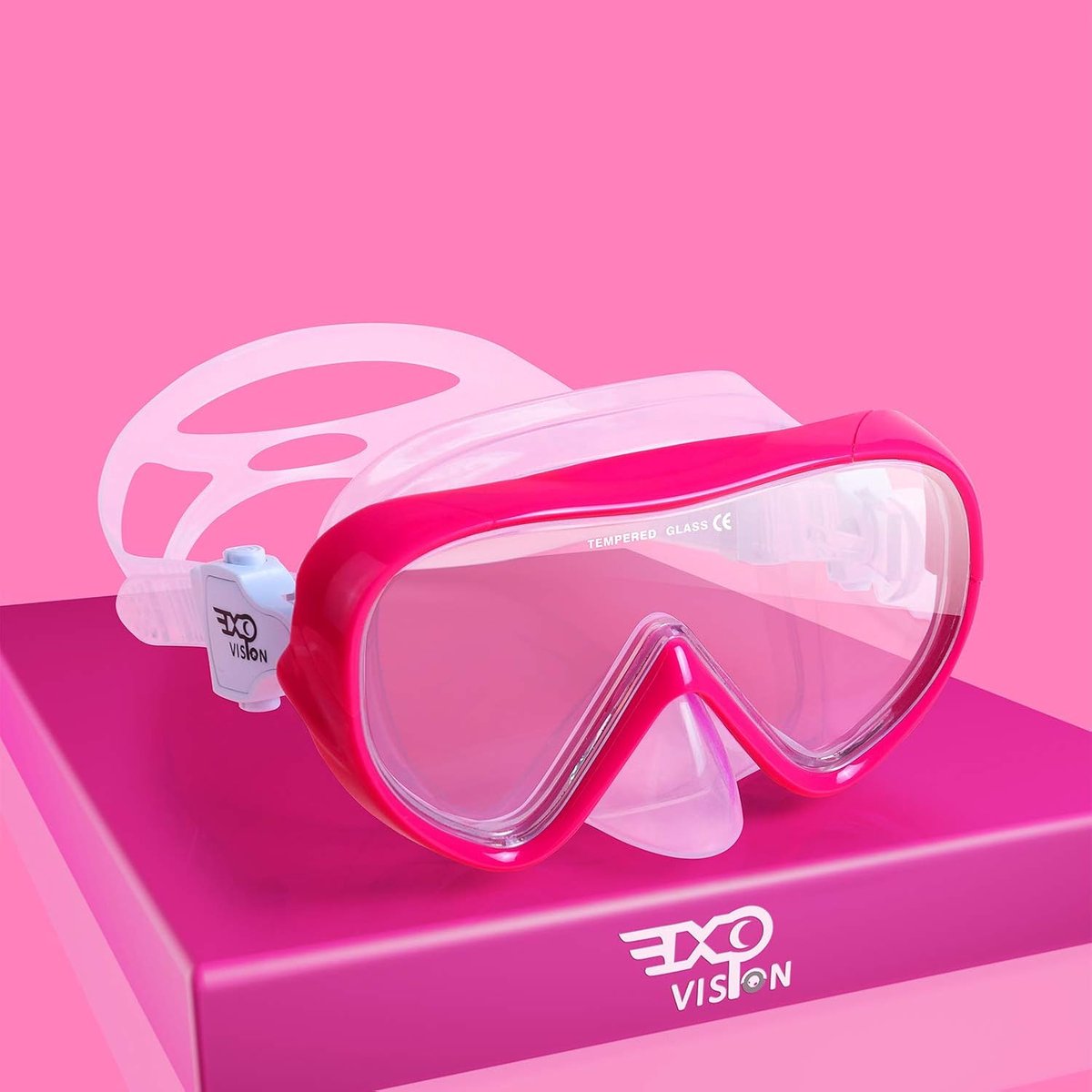 SnelShoppen - Kids Duikbril 180° Panorama Snorkelmasker Anti-Fog Tempered Glass Zwemmasker voor Jongens en Meisjes met Neuskap 4-16 Jaar