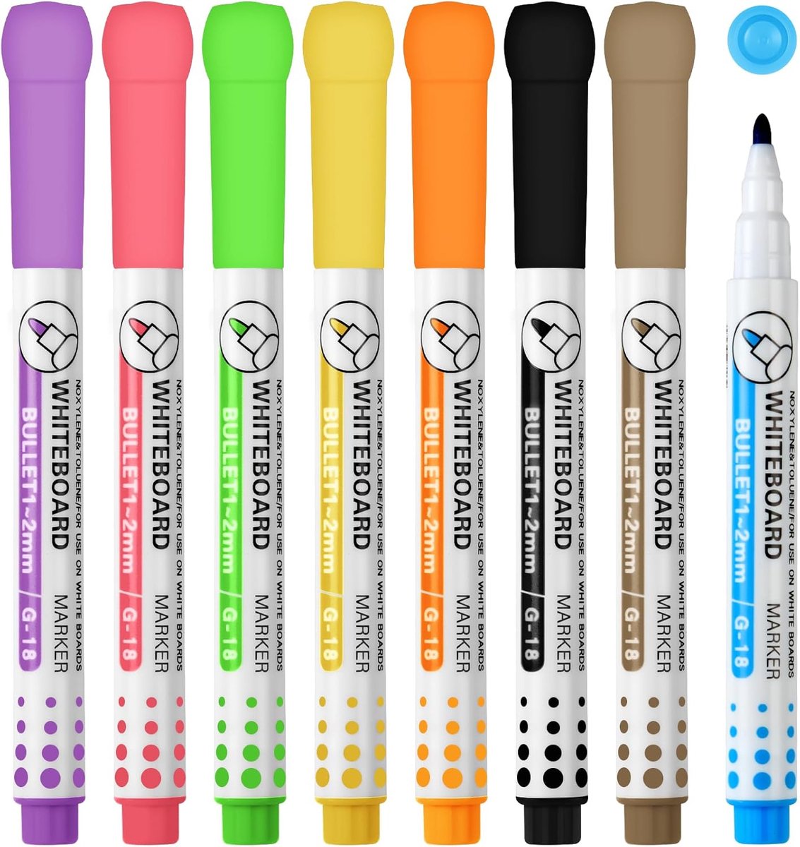 Dailygoods - OFFCUP Dry Erase Markers, 8 stks Whiteboard pennen, Whiteboard Markers Vloeibare Krijt Markers Pennen White Board Markers Uitwisbaar Veeg Whiteboard Compact Marker Fijne Tip Whiteboard Pen Voor