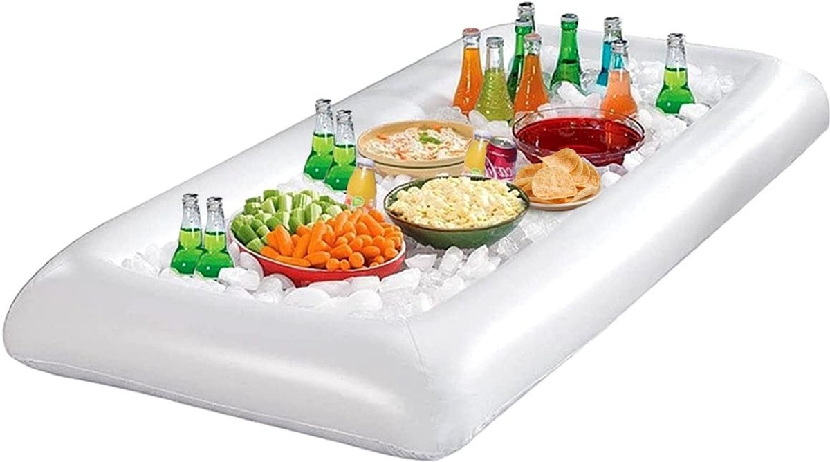 Inflatable Trays Beer Rectangular Air Mattress Water Beer Inflatable Salad Bar Tray Pool Summer Water Party Food Drink - ShopVlot
