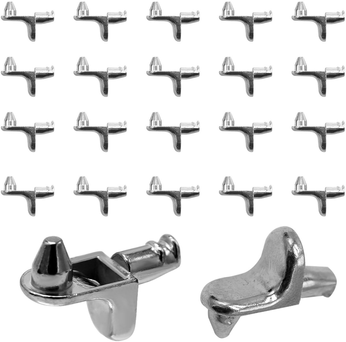 Dailygoods- Plankdragers L-vorm 22 Stuks - Plankhouders - Plankdragers 5 mm - Zinklegering - Eenvoudig te installeren - Veelzijdig gebruik - Planksteunen