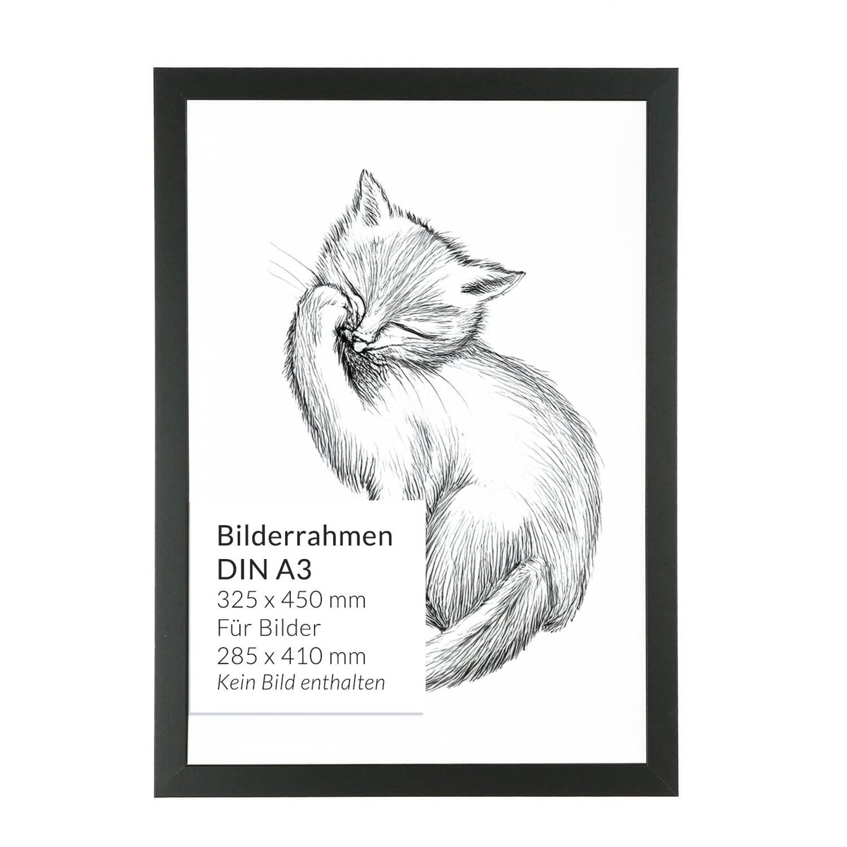 Dailygoods- Fotolijst A3 - Zwart Houten Fotolijst - Onbreekbaar Kunststof - Wandmontage - Verstelbare Houder - Ideaal voor Posters/Foto's - Lijst