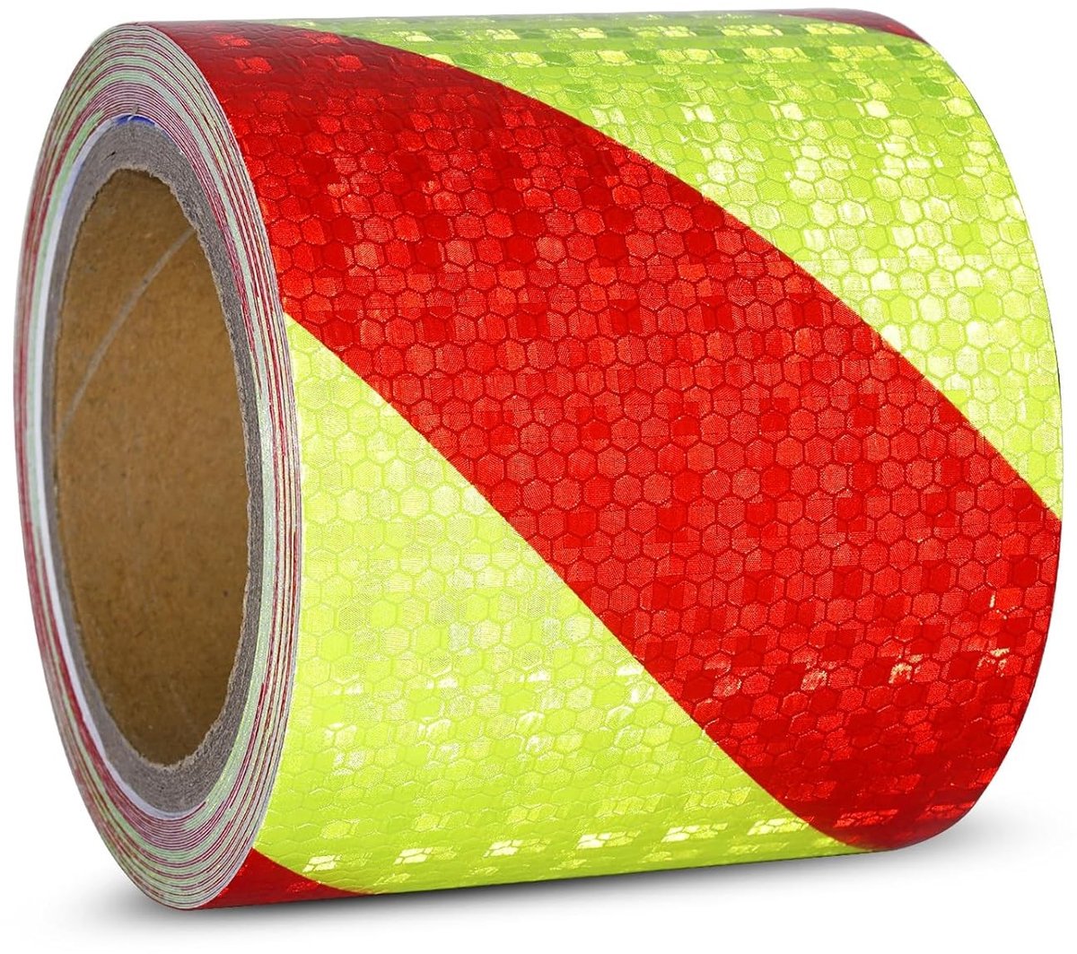 Reflecterende Zelfklevende Waarschuwings Tape in Rood/Geel, 20 m x 10 cm, Waterdicht en Veilig voor Voertuigen en Trailers