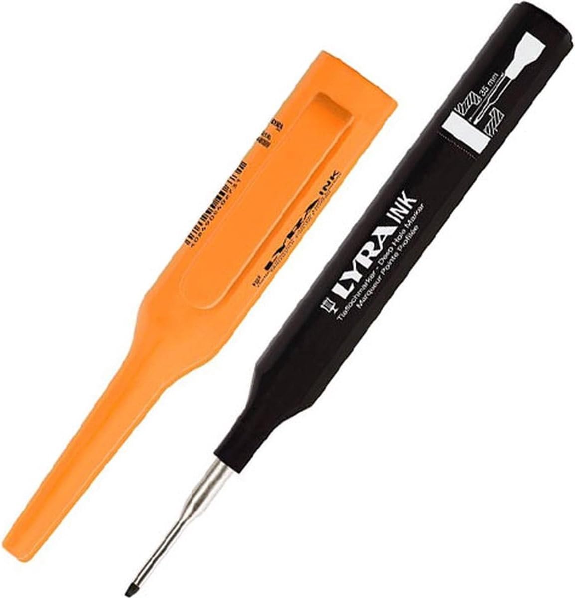 Thijox - LYRA INK Markeerstift met Diepe Gaten, Zwart, 1 Stuk - Permanente Inkt voor Kabels en Houtbewerking, Ideaal voor Ambachtslieden en Timmermann