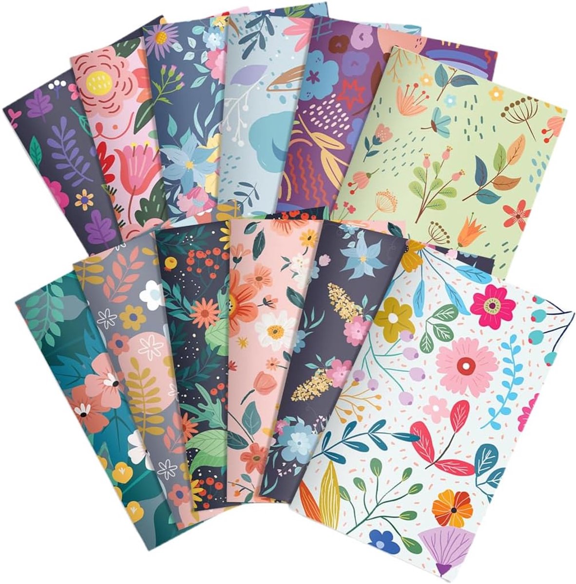 mini-notitieboeken 12 stuks - softcover - verschillende uitvoeringen - ideaal voor lijsten en herinneringen - ShopVlot