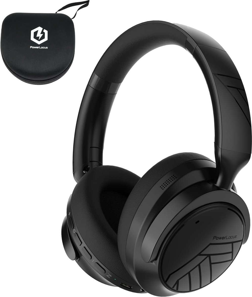 Thijox - MoonFly Bluetooth Koptelefoon Over-Ear met ANC, 70 Uur Batterijduur, ENC Microfoon, Hi-Fi Stereo Geluid, Hardcase, Draadloos, Zwart