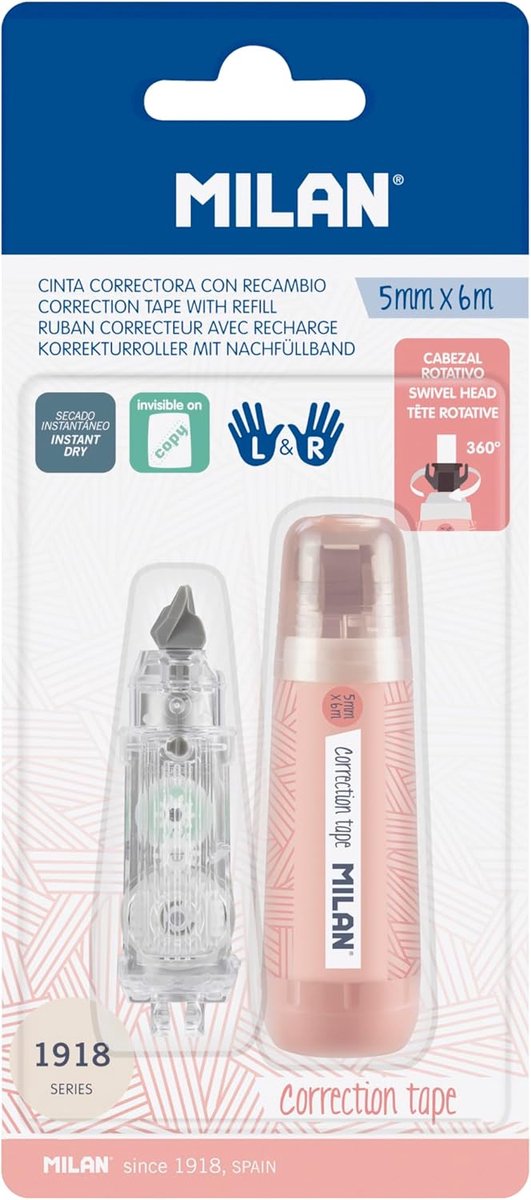 Thijox - Blisterband 5 mm x 6 m + 1 Reserveonderdeel - Perfect voor Creatief Knutselen, School, Kantoor en Hobby - Rosa Kleur - Duurzaam en Functionee