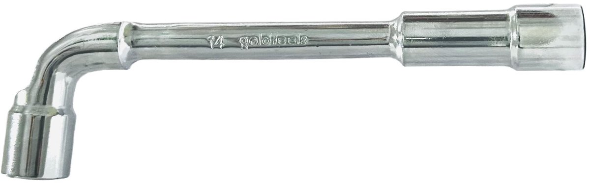 Inovra- Pijpsleutel 14 mm - 90° Hoekkop - 6-kant - Chroom-vanadium-staal - Corrosiebestendig - Comfortabele Grip - Steeksleutel