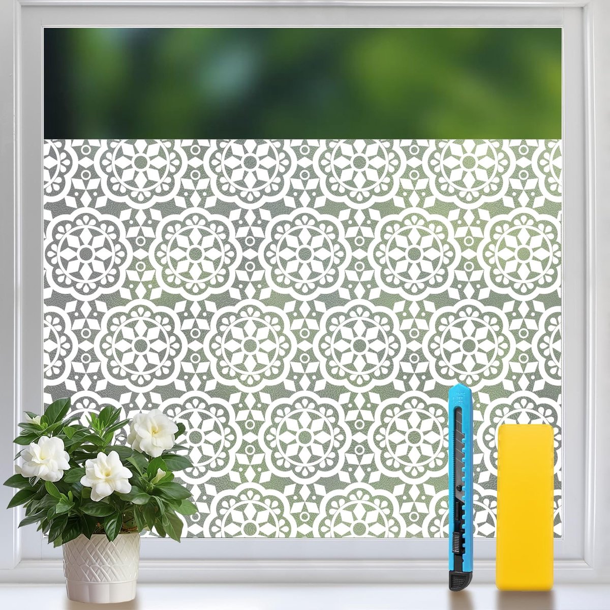Inovra - Niviy Caleidoscoop Raamfolie, privacyfolie, voor glazen ramen, 59,5 x 200 cm