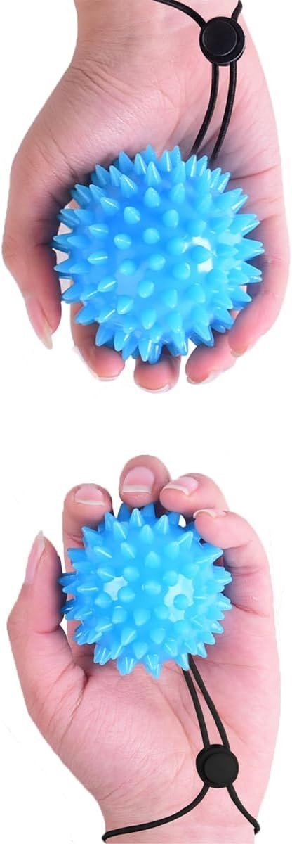 2 x Finger Ball Training Ball met Touw voor Gripversterking - Maat 1 M en 1 S voor Handtraining en Krachtontwikkeling