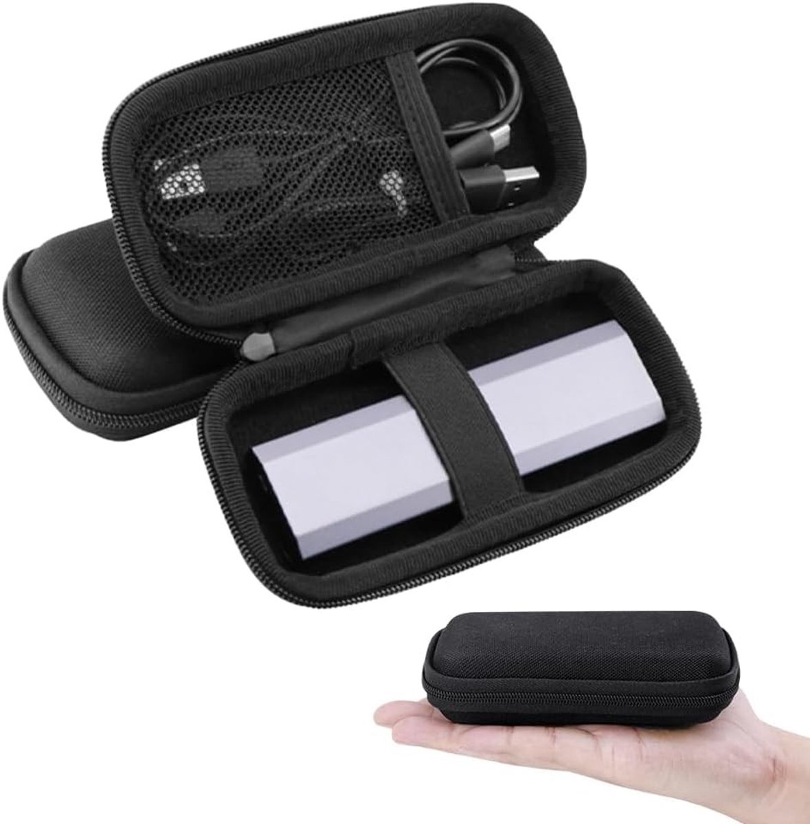 Duurzame Beschermhoes voor Power Bank, USB Kabel en SD Kaart - Ideaal voor Reizen en Opslag