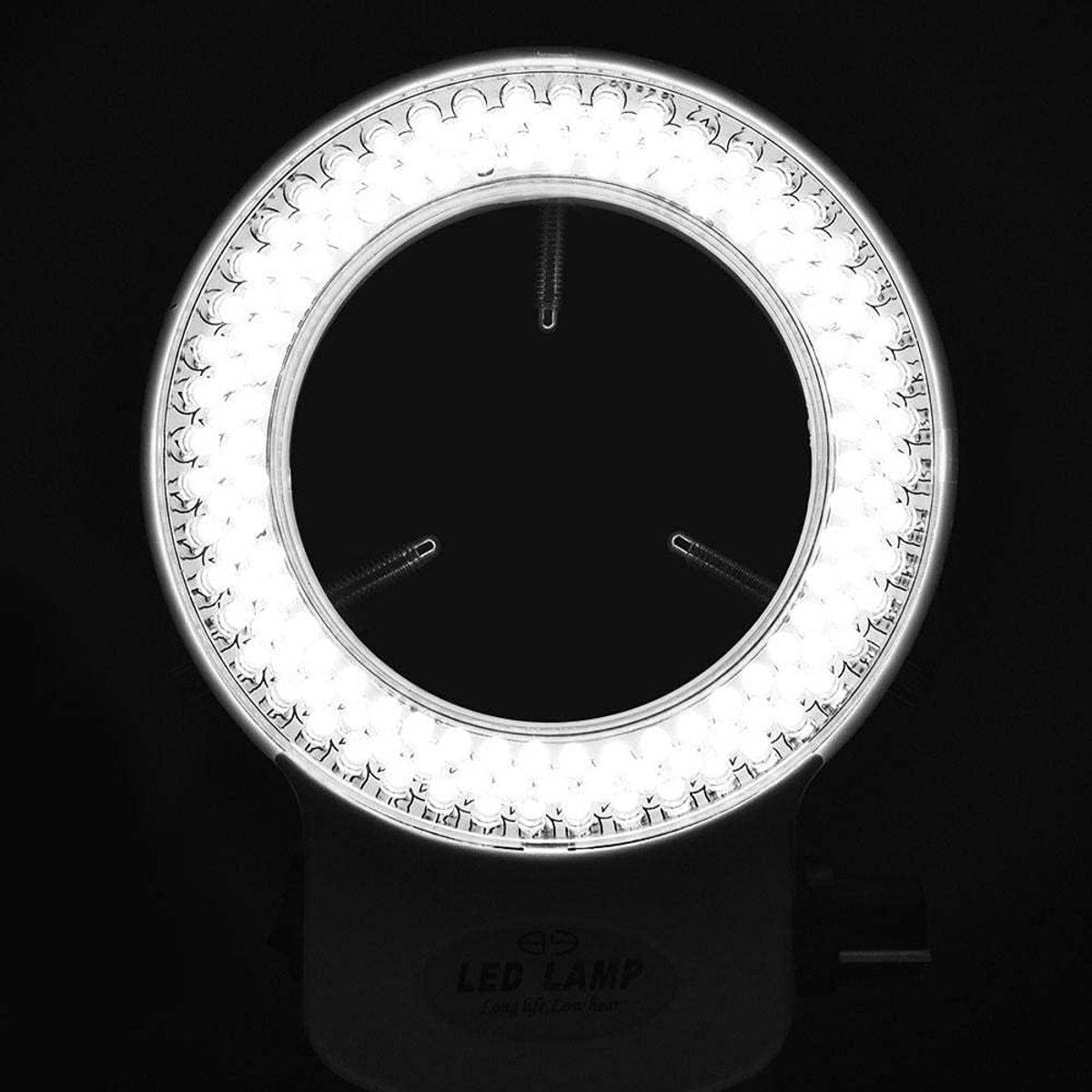 Thijox - Led-camera-lichtring met 144 LED-kralen, instelbare helderheid tot 18.000 lux, zwarte ringlamp voor microscopen en camera's, ideale verlichti thumbnail 4