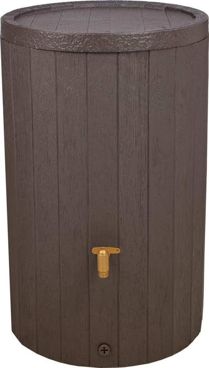 Regenton - Wateropslagvat - Duurzaam tuinwater - Moderne houtlook - 220 liter - Bruin