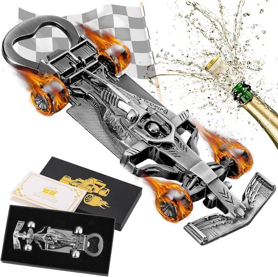Unieke Raceauto Flesopener van Zinklegering - Cadeau voor Mannen en Raceliefhebbers — afbeelding 2