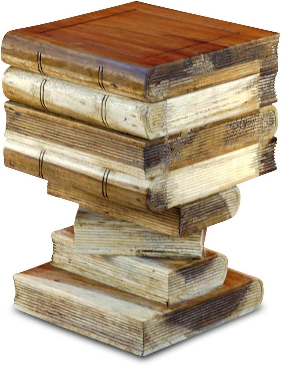 Bijzettafel Kist - Houten Tafel - Woonkamer Decoratie - Handgemaakt Uniek Stuk - 51x32x32cm - Naturel