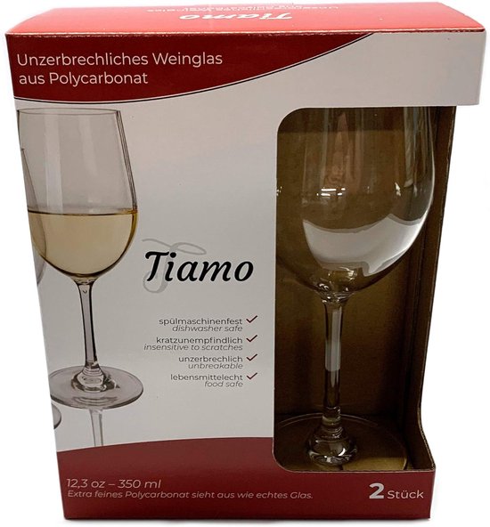 Camping Wijnglazen - Onbreekbare Glazen - Outdoor Gebruik - Krasbestendig Materiaal - 350 ml - Transparant — afbeelding 2