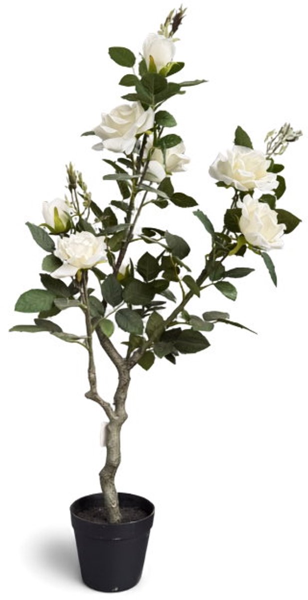 Roos wit in pot H 96 cm kunstplant Oosterik Home