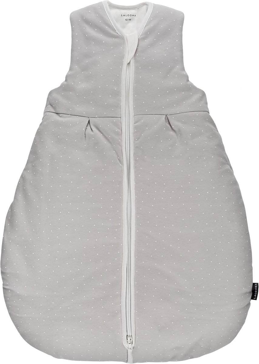 Thijox - LaLoona Slaapzak zonder Mouwen 3.0 TOG voor Baby's - 100% Katoen, Oeko-Tex, Maten 50/56 & 62/68, Beige met Stippen - Ideaal voor Herfst, Wint