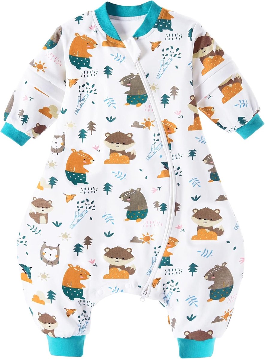 Thijox - Babyslaapzak 1,5 Tog met Afneembare Mouwen en Voeten - 100% Katoen, Ademend, Zacht en Veilig voor Baby's - Geschikt voor Heel Jaar Door, Kind