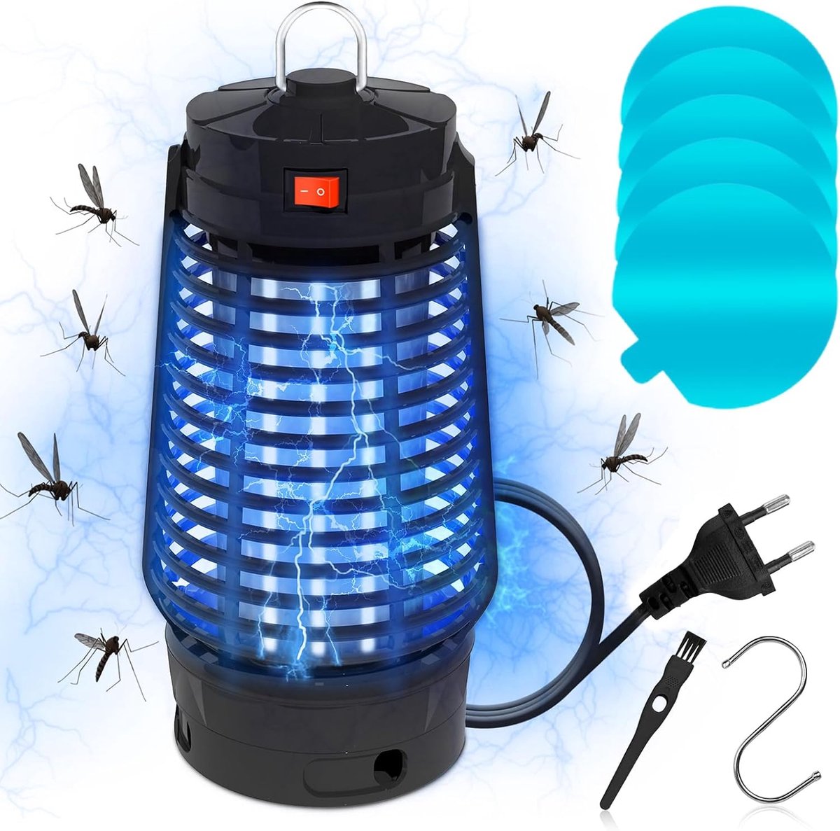 Thijox - Anti-muggen lamp UV-elektrische insectendoder met LED, efficiënt bereik 100 m², duurzaam polycarbonaat voor binnen en buiten gebruik, ideaal