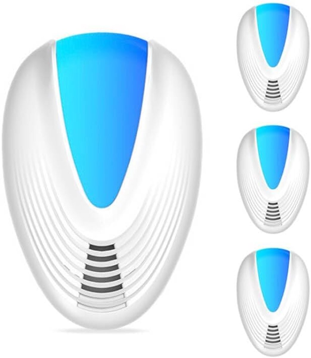SnelShoppen - Ultrasonic Mosquito Insect Repellent - 4 Pcs - Effectieve Ongediertebestrijding - Muis, Rat, Muggen, Spinnen - Tot 120 m² - Stil en Veil