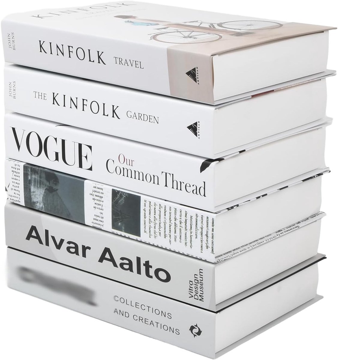 Decoratieve Faux Boeken Set van 6 Stuks, Hardcover Nepboeken voor Thuis, Stapelbaar en Vouwbaar voor een Stijlvolle Tafel en Plank, Creëer een Verfijnde Sfeer