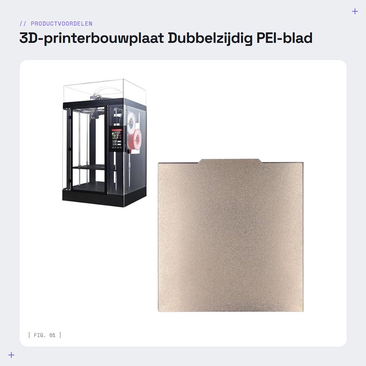 Dailygoods- Bouwplaat Dubbelzijdig - 332x340mm - Magnetisch Flexibel Verwarmd Bed - PEI-drukplaat - Slijtvast - Temperatuurbestendig tot 200℃ - 3D-printer Bed