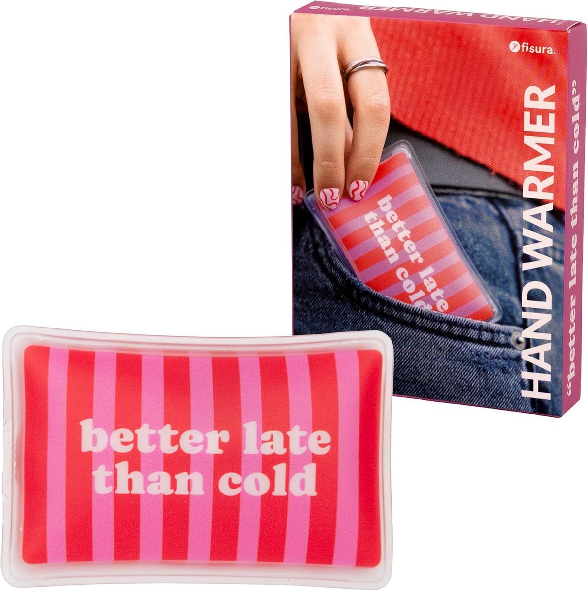 Thijox - Herbruikbare Handwarmer 'Better Late' - Compacte Mini Gel-Handwarmer voor Koude Dagen - Ideaal voor Buitensport, Camping en Onderweg - 1 Stuk