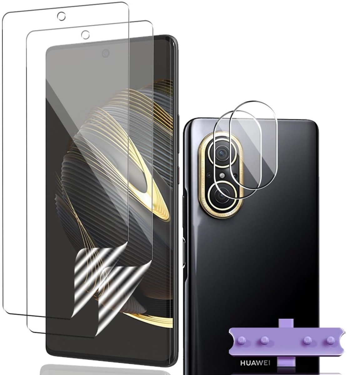 Dailygoods - Beschermfolie Huawei Nova 10 - Zacht TPU - Eenvoudige montage zonder luchtbellen - Camerabescherming - 2 stuks - Voor optimale beschermin...